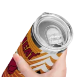 customized miami heat chevron stripes red skinny tumbler best selling 1.webp