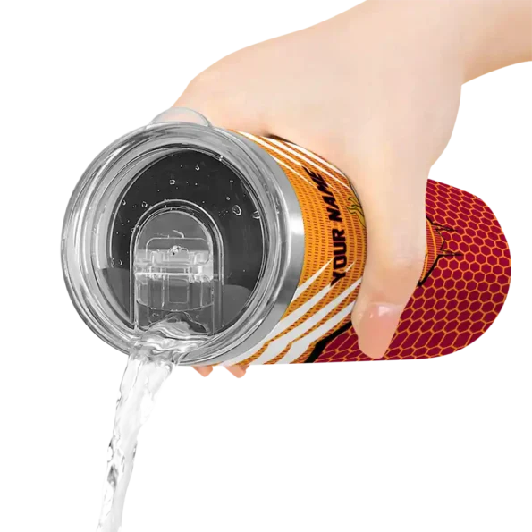 customized miami heat chevron stripes red skinny tumbler latest model.webp