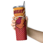 customized miami heat chevron stripes red skinny tumbler best selling 1.webp
