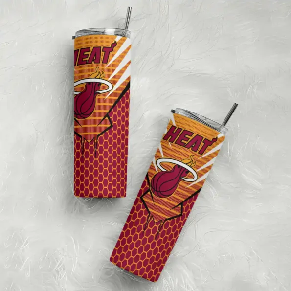 customized miami heat chevron stripes red skinny tumbler top rated.webp
