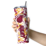 customized miami heat claw marks red white skinny tumbler best selling 1.webp