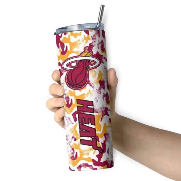 customized miami heat claw marks red white skinny tumbler premium grade.webp