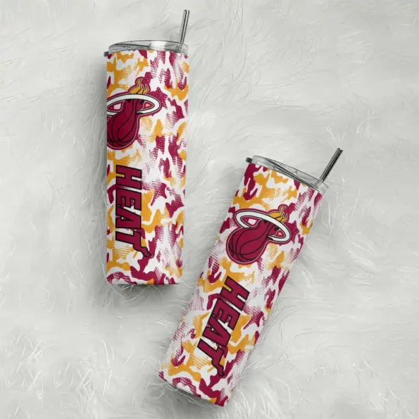 customized miami heat claw marks red white skinny tumbler top rated.webp