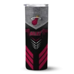 customized miami heat hexagon honeycomb red black skinny tumbler best selling 1.webp