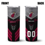 customized miami heat hexagon honeycomb red black skinny tumbler best selling 1.webp