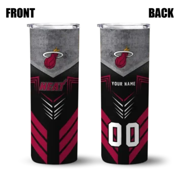 customized miami heat hexagon honeycomb red black skinny tumbler fashion forward.webp