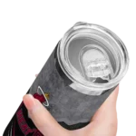 customized miami heat hexagon honeycomb red black skinny tumbler best selling 1.webp