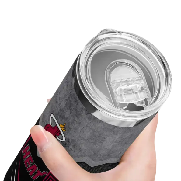 customized miami heat hexagon honeycomb red black skinny tumbler high quality.webp