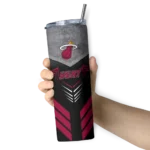 customized miami heat hexagon honeycomb red black skinny tumbler best selling 1.webp