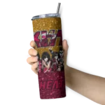 customized miami heat kiss band yellow skinny tumbler best selling 1.webp