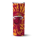 customized miami heat metallic grid red skinny tumbler best selling 1.webp