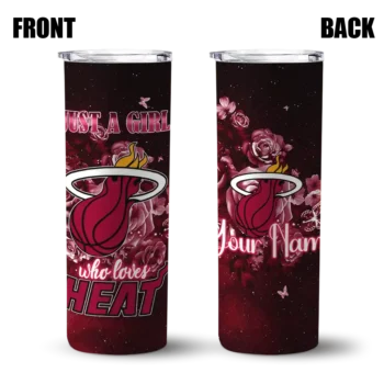 customized miami heat rose romance red black skinny tumbler fashion forward.webp