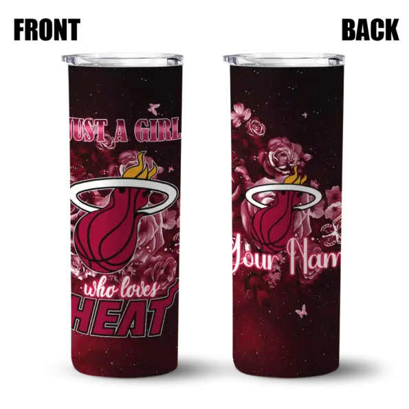 customized miami heat rose romance red black skinny tumbler fashion forward.webp