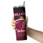 customized miami heat rose romance red black skinny tumbler best selling 1.webp