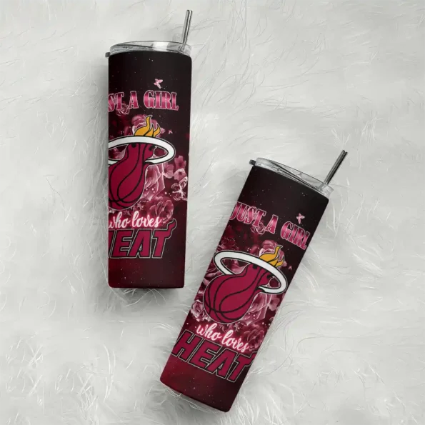 customized miami heat rose romance red black skinny tumbler top rated.webp