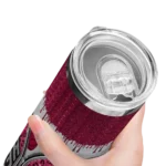 customized miami heat sparkle drip red skinny tumbler best selling 1.webp