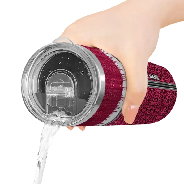 customized miami heat sparkle drip red skinny tumbler latest model.webp