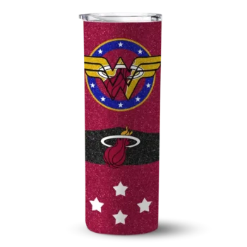 customized miami heat star cluster red skinny tumbler best selling 1.webp