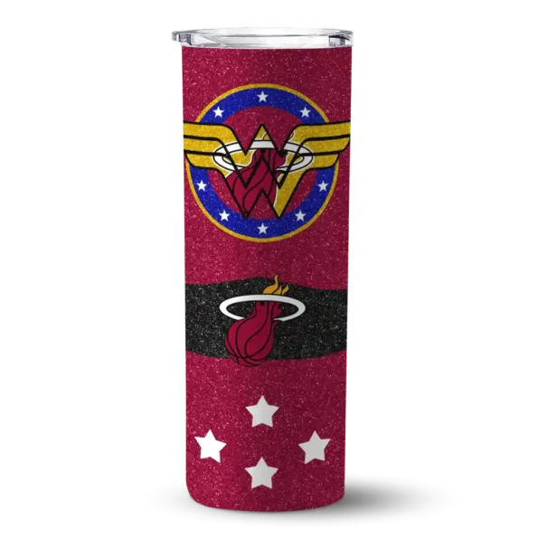 customized miami heat star cluster red skinny tumbler best selling 1.webp