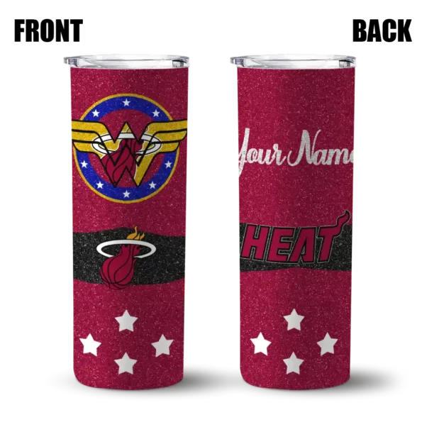customized miami heat star cluster red skinny tumbler fashion forward.webp