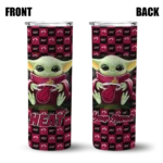 customized miami heat yoda cozy red black skinny tumbler best selling 1.webp