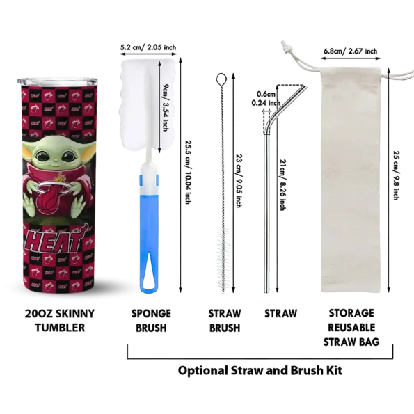 customized miami heat yoda cozy red black skinny tumbler new arrival.webp