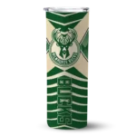 customized milwaukee bucks camo texture green skinny tumbler best selling 1.webp