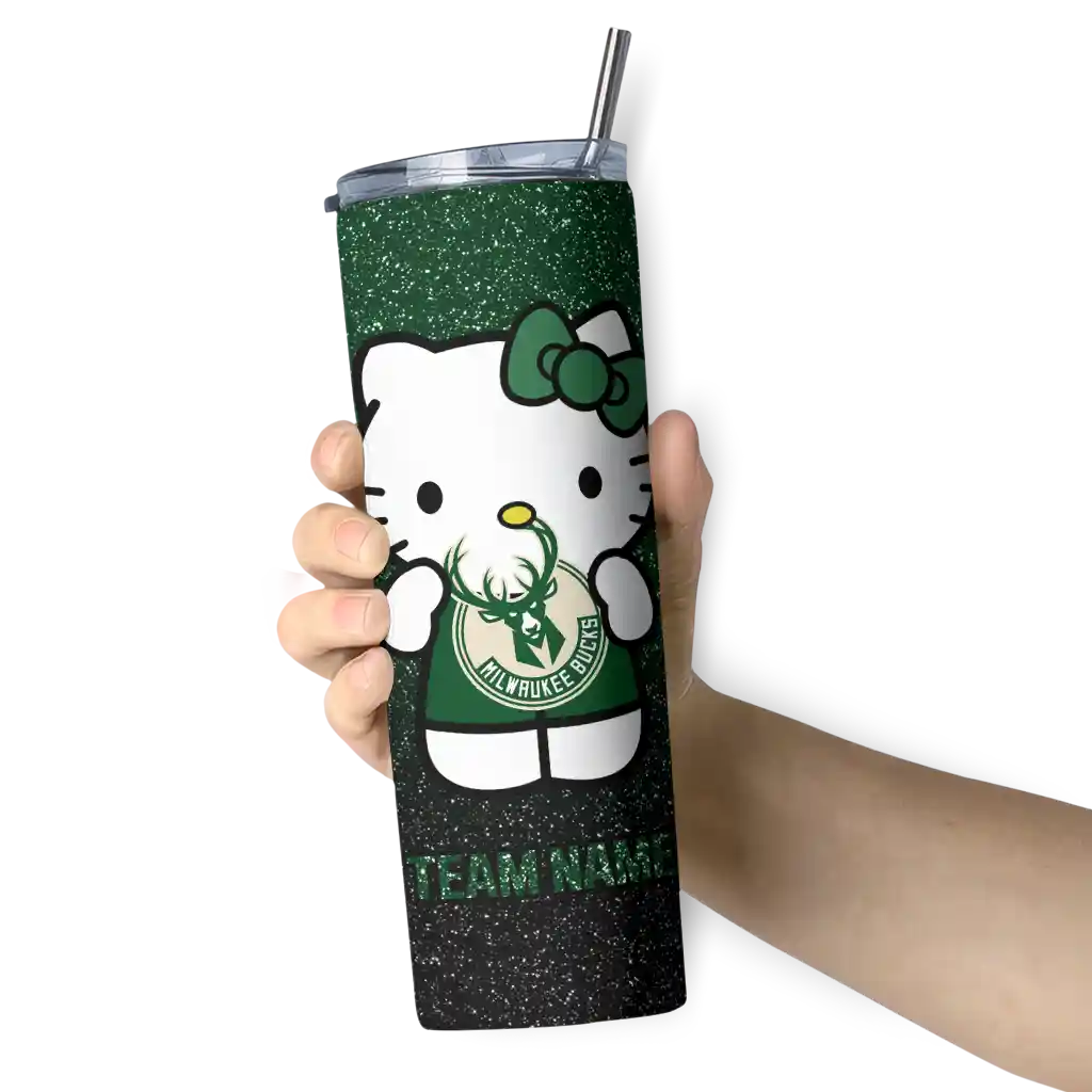 customized milwaukee bucks hello kitty green black skinny tumbler premium grade.webp customized milwaukee bucks hello kitty green black skinny tumbler premium grade.webp