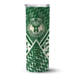 customized milwaukee bucks monogram burst green white skinny tumbler best selling 1.webp