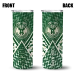 customized milwaukee bucks monogram burst green white skinny tumbler best selling 1.webp