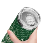 customized milwaukee bucks monogram burst green white skinny tumbler best selling 1.webp
