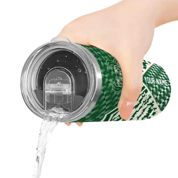 customized milwaukee bucks monogram burst green white skinny tumbler latest model.webp