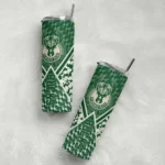 customized milwaukee bucks monogram burst green white skinny tumbler best selling 1.webp