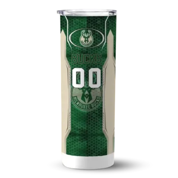 customized milwaukee bucks stacked diamond green skinny tumbler best selling 1.webp