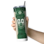 customized milwaukee bucks stacked diamond green skinny tumbler best selling 1.webp