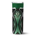customized milwaukee bucks superman emblem green black skinny tumbler best selling 1.webp