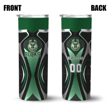 customized milwaukee bucks superman emblem green black skinny tumbler fashion forward.webp