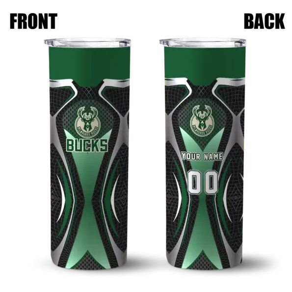 customized milwaukee bucks superman emblem green black skinny tumbler fashion forward.webp