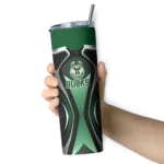 customized milwaukee bucks superman emblem green black skinny tumbler best selling 1.webp