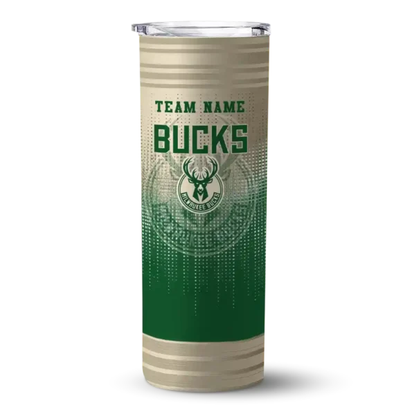 customized milwaukee bucks swirl texture green skinny tumbler best selling 1.webp