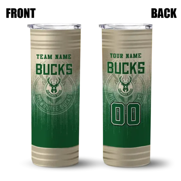 customized milwaukee bucks swirl texture green skinny tumbler fashion forward.webp