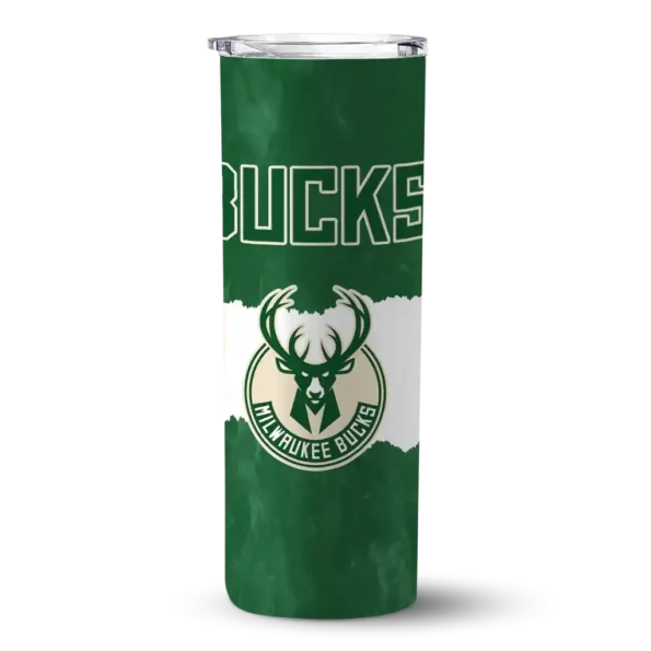 customized milwaukee bucks torn band green white skinny tumbler best selling 1.webp
