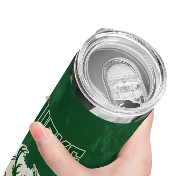 customized milwaukee bucks torn band green white skinny tumbler high quality.webp