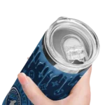 customized minnesota timberwolves camo streak midnight blue skinny tumbler best selling 1.webp