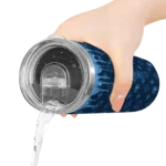 customized minnesota timberwolves camo streak midnight blue skinny tumbler best selling 1.webp