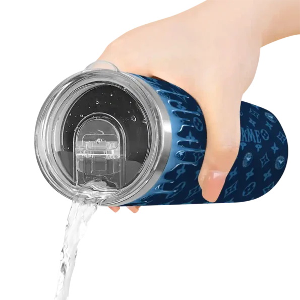 customized minnesota timberwolves camo streak midnight blue skinny tumbler latest model.webp
