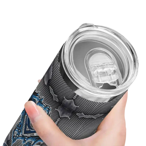 customized minnesota timberwolves chevron v midnight blue gray skinny tumbler high quality.webp