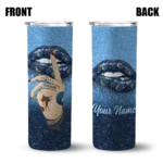 customized minnesota timberwolves sparkle lips midnight blue skinny tumbler best selling 1.webp