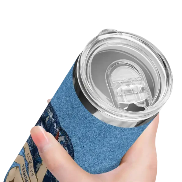customized minnesota timberwolves sparkle lips midnight blue skinny tumbler high quality.webp