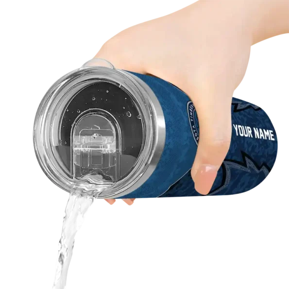 customized minnesota timberwolves spiral burst print midnight blue skinny tumbler latest model.webp